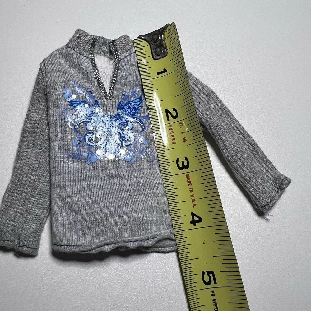 Vtg Fashion‎ Doll Y2K-Style Ribbed Pullover Sweater Butterfly